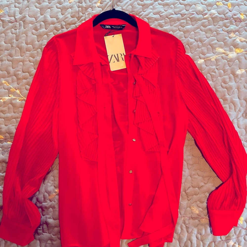 Zara red blouse